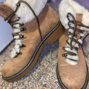 H&M FURRY COMBAT BOOTS